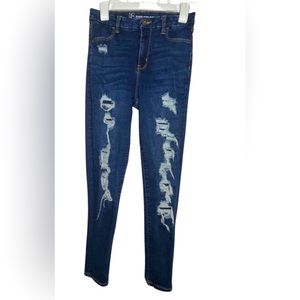 Super high rise Nobo skinny ripped jeans (patched)